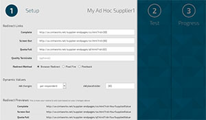 Screenshot of the Ad-Hoc-Supply UI